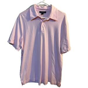 Express Pink Polo Shirt Mens L Soft Cotton Modern Fit Short Sleeve Golf